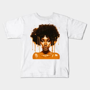 Afrocentric Woman Dripping With Melanin Kids T-Shirt